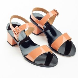 LOQ Altea Sandals in Make Up Patent Brown Black Size 38 (US 8)